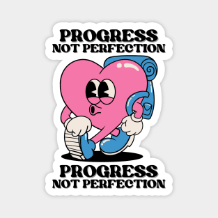 Progress, Not Perfection. Motivational and Inspirational Quotes, Inspirational quotes for work, Colorful, Vintage Retro Magnet