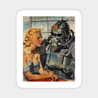 Woman and Power Armor Magnet