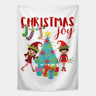 Christmas Joy Elves Tapestry