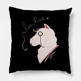 Funny I'm Rich Llama Cute Fancy Llama Pillow