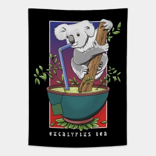 Koala Drinking Eucalyptus Tea Tapestry