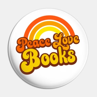 Peace Love Books - Retro Rainbow Pin