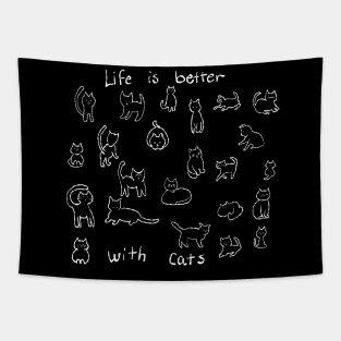 Life is better with cats!  So many cats in cute poses. Tapestry