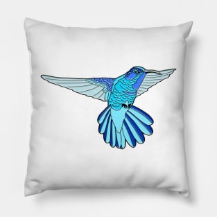 Blue Hummingbird Pillow