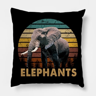 Whisker Whispers Elephant Chronicles, Stylish Tee Extravaganza Pillow