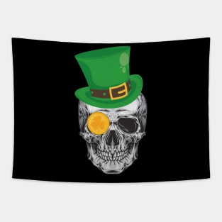 Lucky Coin Irish Leprechaun Skull Saint Patrick's Day Tapestry