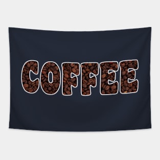 Coffee Beans in Text Tapestry