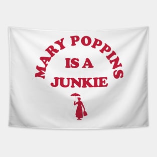 Retro Mary Poppins is a Junkie Pin Button Tapestry