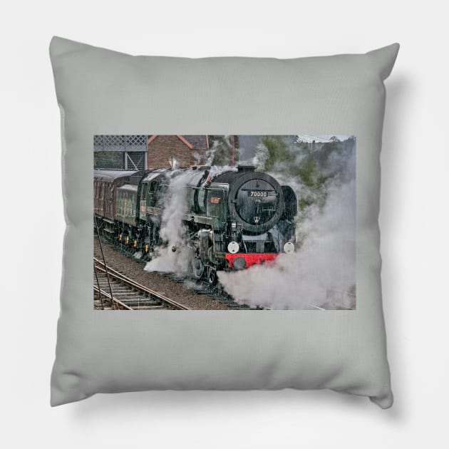 Britannia in the Rain Pillow by SteveHClark