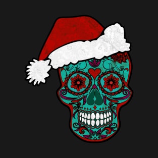 Gothic Christmas - Smiling Sugar Skull Santa Claus 3 T-Shirt