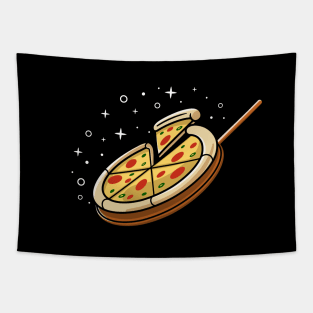 Pizza in wooden pan cartoon Tapestry