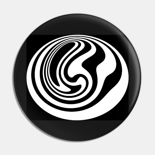 Black and White whirl Pin by Goodlucklara