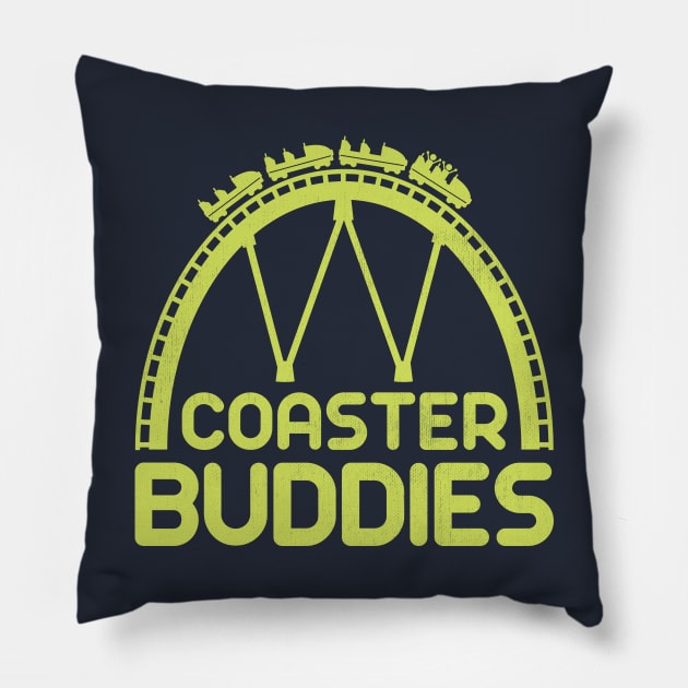 Coaster Buddies (green) Pillow by bryankremkau