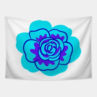 blue rose flower illustration Tapestry