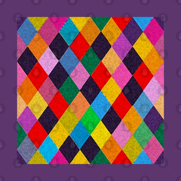 MARDI GRAS HARLEQUIN PATTERN Colorful Rhombi by BulganLumini