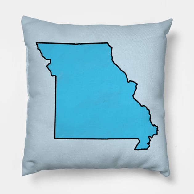 Missouri - Blue Outline Pillow by loudestkitten