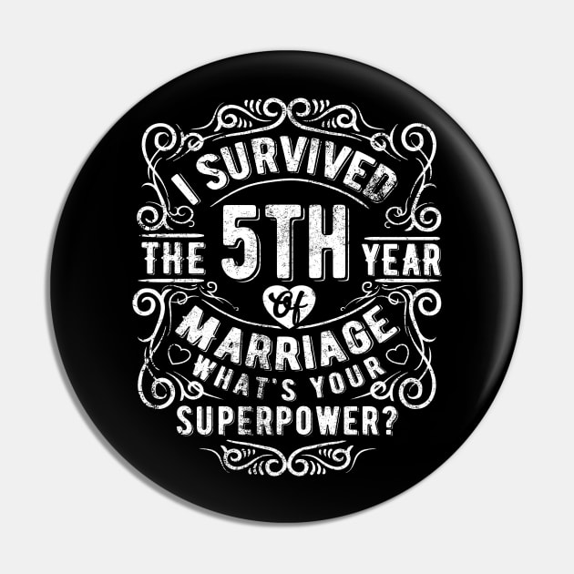 Funny Wedding Anniversary Gift 5 years Wedding Marriage Gift Pin by Essinet