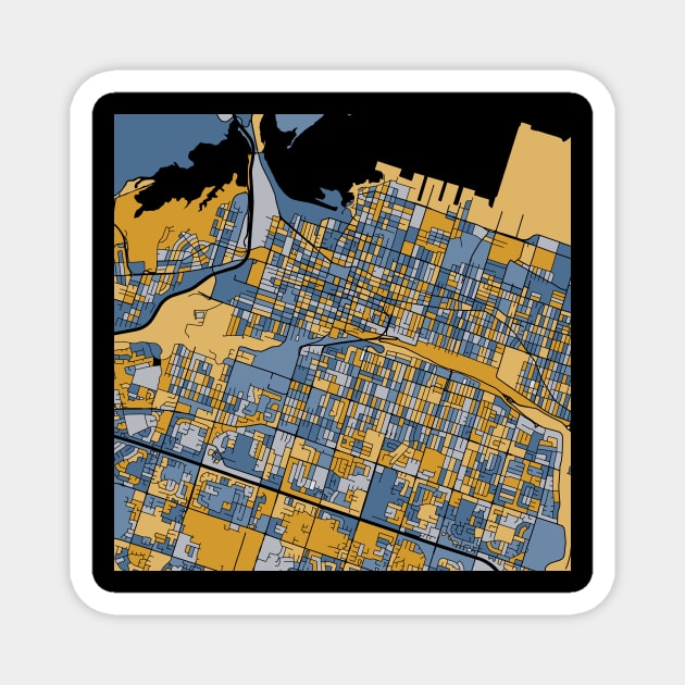 Hamilton Map Pattern in Blue & Gold Magnet by PatternMaps