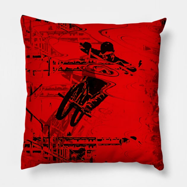 Red Zone - BMX Street Rider Pillow by Highseller