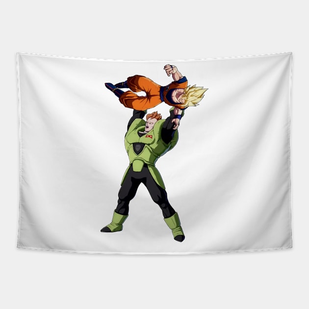 Android 16 vs. Goku Tapestry by InTrendSick