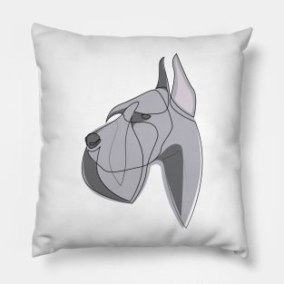 Giant Schnauzer - one line drawing with colour Pillow