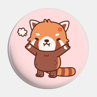 Angry But Cute Red Panda Pin