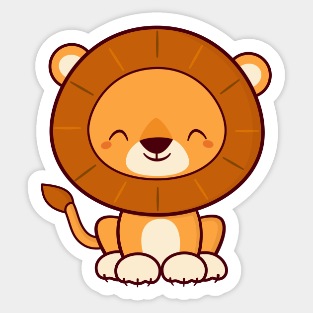 Kawaii Cute Lion Cat - Lion - Sticker | TeePublic