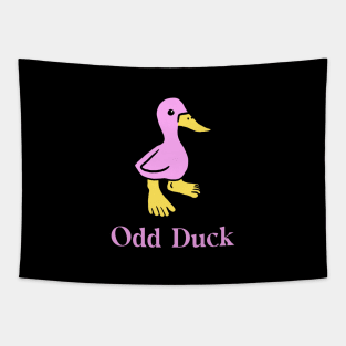 Pink Odd Duck with Human Feet Tapestry