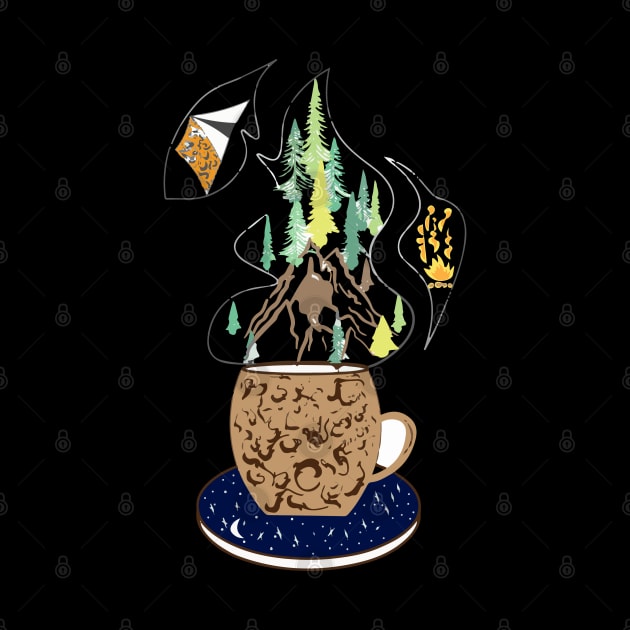 Camp with a coffee mug by Sunshineisinmysoul