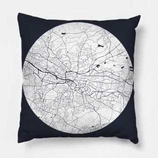 Glasgow, Scotland City Map - Full Moon Pillow