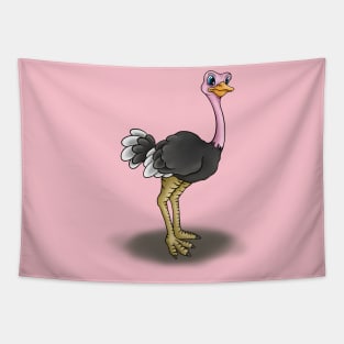 Ostrich Cartoon Tapestry