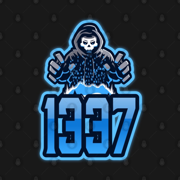 Cyber security - 1337 Hacker Blue by Cyber Club Tees