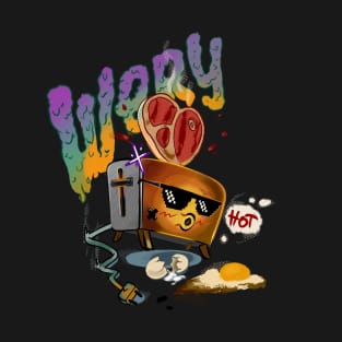 Cheerful little toaster. Hot toaster appliances, character design T-Shirt