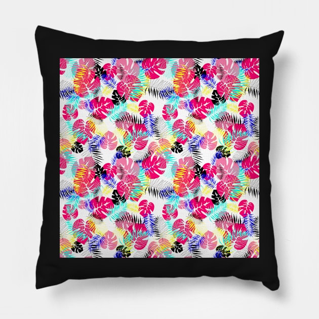 Monsteraleaves pattern Pillow by Judinart