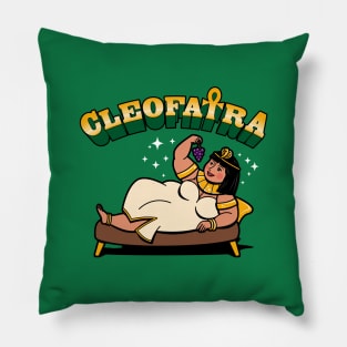 Funny Chubby Cleopatra Egyptian Queen Eating Funny Meme Pillow