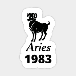 Black Aries Zodiac 1983 Magnet