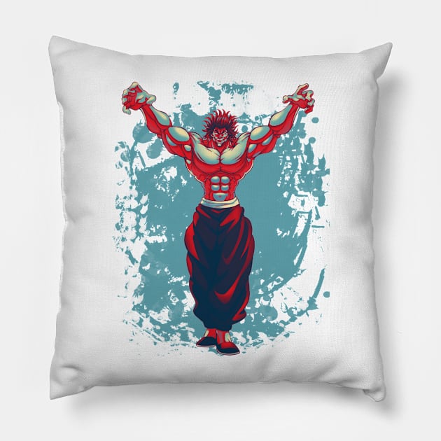 yujiro hanma Pillow by DinoZard