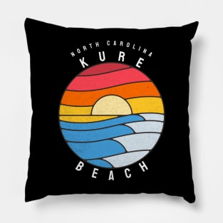 Kure Beach, NC Stained Glass Sunrise Summertime Pillow