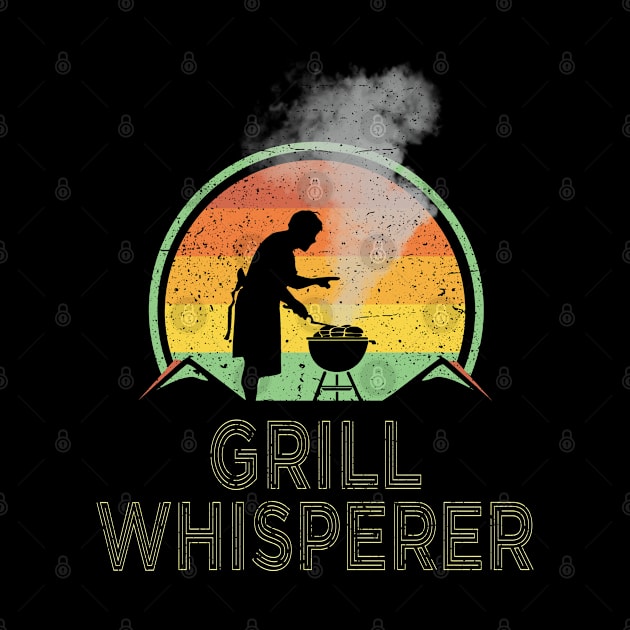 Grill Whisperer BBQ Lovers | Retro Vintage Distressed Style by missalona