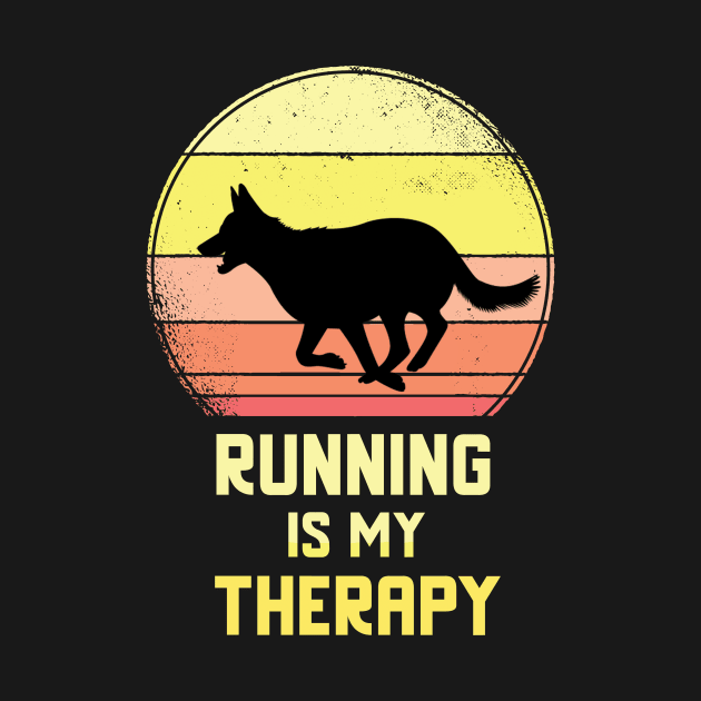 Running Is My Therapy Vintage Retro Motivation by Dogefellas