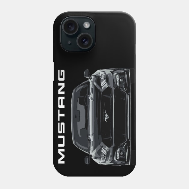 Mustang GT 5.0L V8 Performance Car Shadow Black Phone Case by cowtown_cowboy