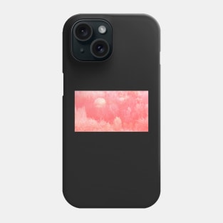 Magic pastel pink woodland. Forest in Living Coral pantone color of the year 2019 Phone Case