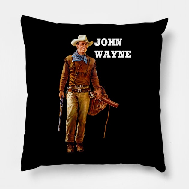 John Vintage Wayne 1 Pillow by davidhedrick