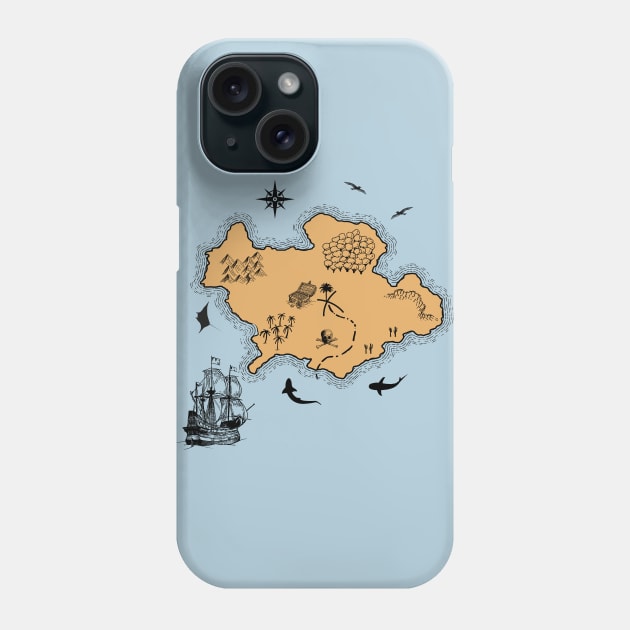 Treasure pirate map Phone Case by kuts