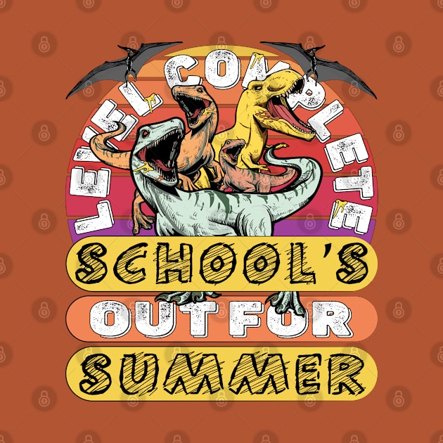 Level Complete Dinosaur I Crushed School's out for Summer by alcoshirts