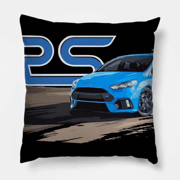 Ford Focus RS Rallye Sport Pillow by cowtown_cowboy