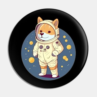 Doge Astronaut to the Moon with Dogecoin Pin