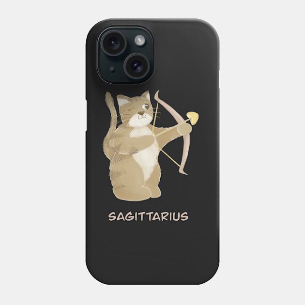 Sagittarius cat zodiac sign Phone Case by AbbyCatAtelier