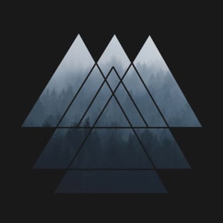 Geometric Misty Mountainside T-Shirt