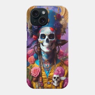 Surreal Exotic Floral Pirate Skull Phone Case